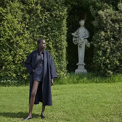 Double-faced wool robe coat, black | Max Mara